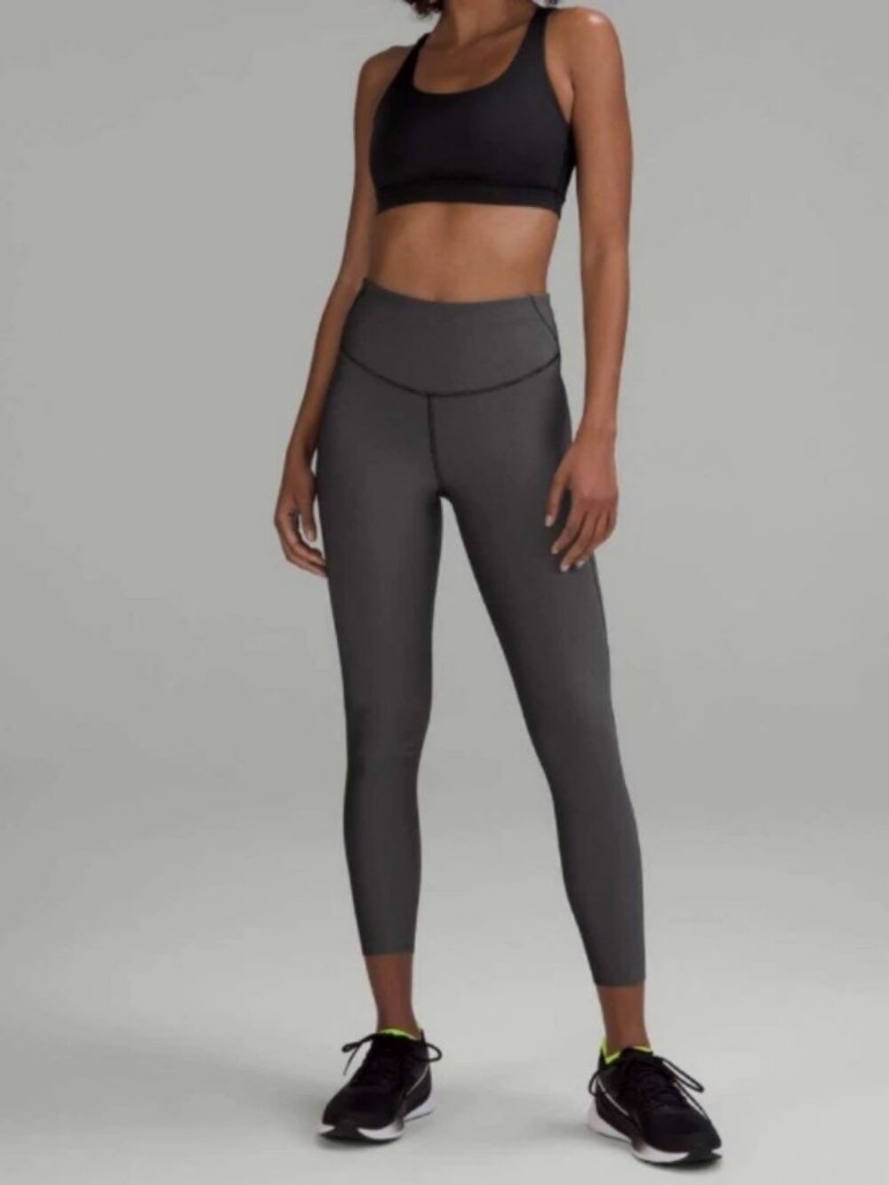 Lululemon Base Pace HR Tight 25” Ribbed Two Tone Black Size 4 NWT